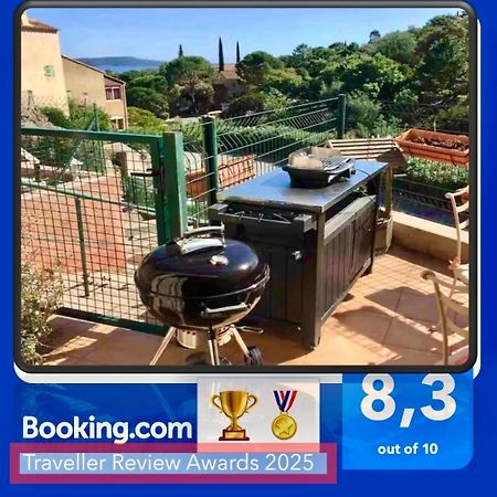 CAVALAIRE vue MER au loin MAISONNETTE TOUT ÉQUIPÉE POUR 4 PERSONNES AVEC PISCINE CLIM WIFI VÉLOS TV BARBECUES Ngoại thất bức ảnh