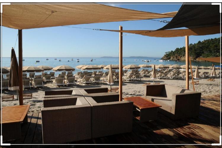 CAVALAIRE vue MER au loin MAISONNETTE TOUT ÉQUIPÉE POUR 4 PERSONNES AVEC PISCINE CLIM WIFI VÉLOS TV BARBECUES Ngoại thất bức ảnh
